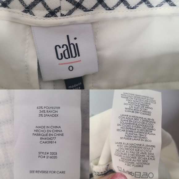 cAbi Windowpane Black and White Checkered Trousers #3203 Pants - Picture 6 of 7